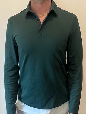 lululemon athletica Men's Long-Sleeve Polo - Forest Green
